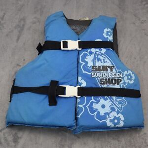 Surf Shop South Beach Life Vest Kids Youth 3Y Souvenir Vacation Blue 50-90 Lb